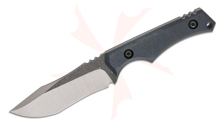 Brian Brown Knives Custom Osprey Fixed Blade Knife 3.45 inch CPM-154 Two-Tone Recurve Harpoon Blade, Machined Blue Canyon Richlite Handles, 1931 Leather Pocket Sheath