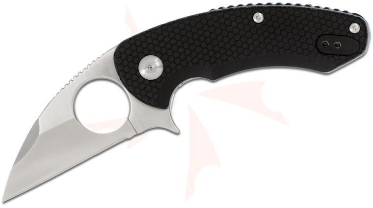 Brous Blades Import Line SSF Silent Soldier Flipper Knife 2.625 inch D2 Satin Blade, Black Zytel Handles