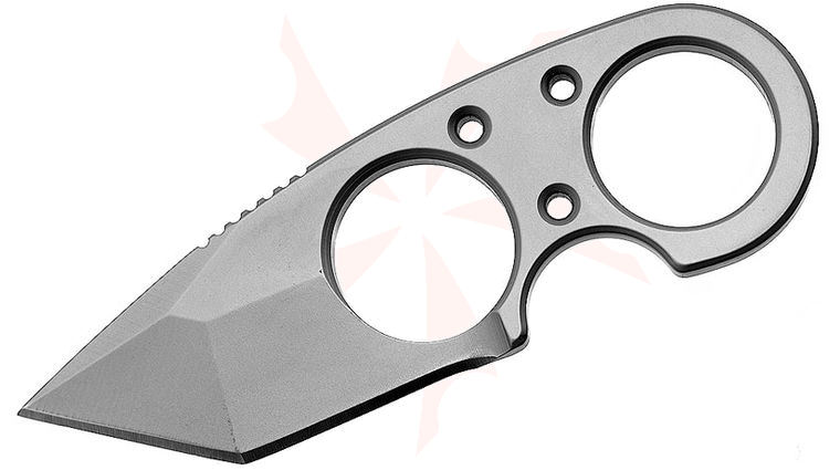 Brous Blades Silent Soldier Tanto Neck Knife 2-1/4 inch Bead Blast D2 Blade, Kydex Sheath