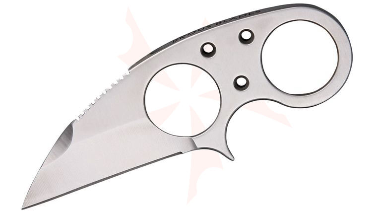 Brous Blades Silent Soldier V1 Neck Knife 2.5 inch Satin D2 Blade, Black, Kydex Sheath