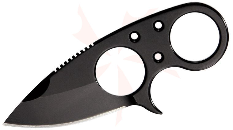 Brous Blades Silent Soldier V2 Neck Knife 2.5 inch Black D2 Blade, Black, Kydex Sheath