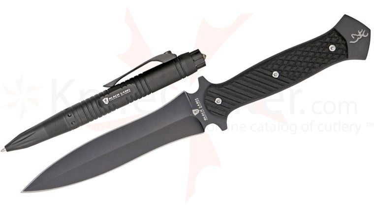 Browning Black Label Tactical Pen/Letter Opener Set 440C Stainless Steel, Black G10 Handles