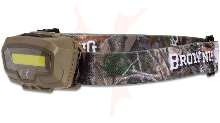 Browning Night Gig LED Headlamp, FDE Polymer Body with Camo Strap, 485 Max Lumens