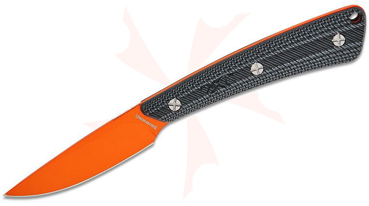 Browning Back Country Micro Fixed Blade Knife 2.75 inch D2 Orange Drop Point Blade, Black Layered G10 Handles, Orange Kydex Sheath