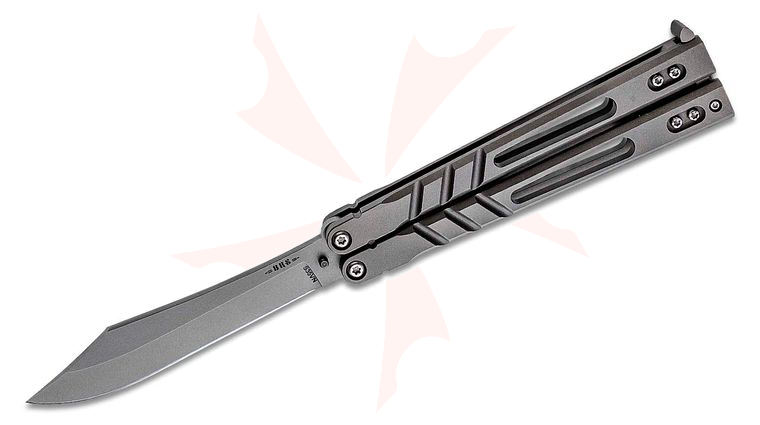 BRS Bladerunners Systems Alpha Beast 3.0 Balisong Butterfly 4.5 inch CPM-S35VN Clip Point Blade, Titanium Handles