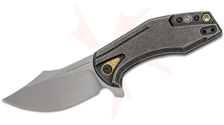 BRS Bladerunners Systems E-Volve OverWatch Flipper Knife 3 inch S35VN Stonewashed Blade, Black Titanium Handles