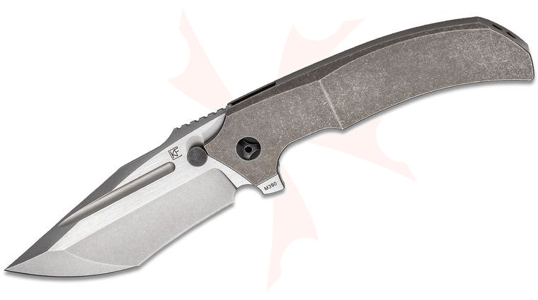 Custom Knife Factory Satori 2.0 Flipper Knife 3.35 inch M390 Two-Tone Complex Blade, Integral Titanium Handle