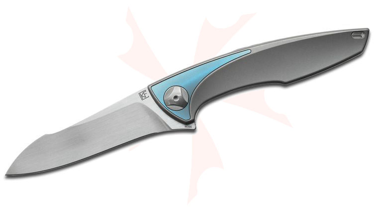 Custom Knife Factory Anton Malyshev Tegral Flipper 3.66 inch M390 Plain Blade, Integral Titanium Handle