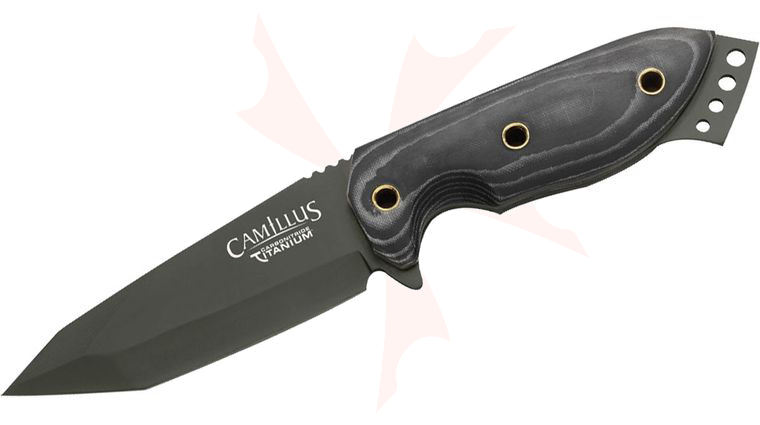 Camillus 7.75 inch Carbonitride Titanium Fixed Blade Knife with Micarta Handles