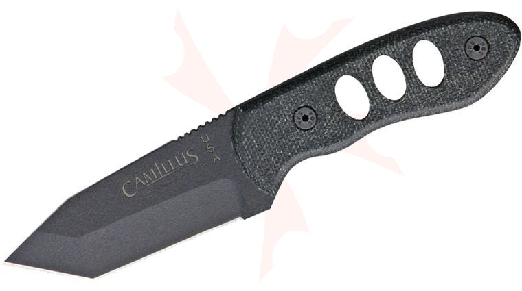 Camillus Choker USA Made Every Day Carry Fixed 2.5 inch 1095 Carbon Blade, Micarta Handle, Kydex Sheath