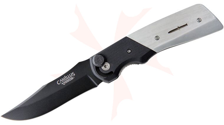 Camillus Cuda Bolt Folding 3-3/4 inch AUS-8 Plain Blade, G10 and Aluminum Handles