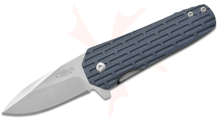 Camillus Wedge Flipper Knife 2.25 inch Titanium Bonded Satin Spear Point Blade, Glass Filled Nylon Handles