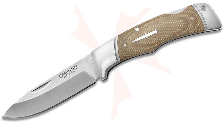 Camillus The Classic Folding Knife 3.25 inch Satin Drop Point Blade, Brown Micarta Handles with Stainless Steel Bolsters