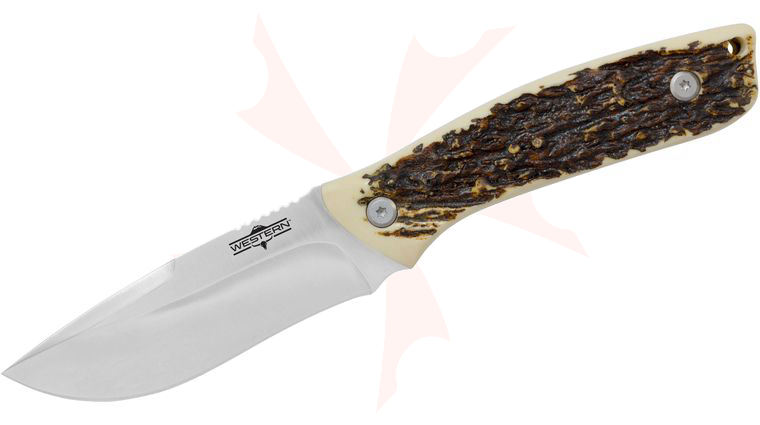 Western 19246 CrossTrail Fixed 3.75 inch Drop Point Blade, Textured Delrin Handles, Nylon Sheath