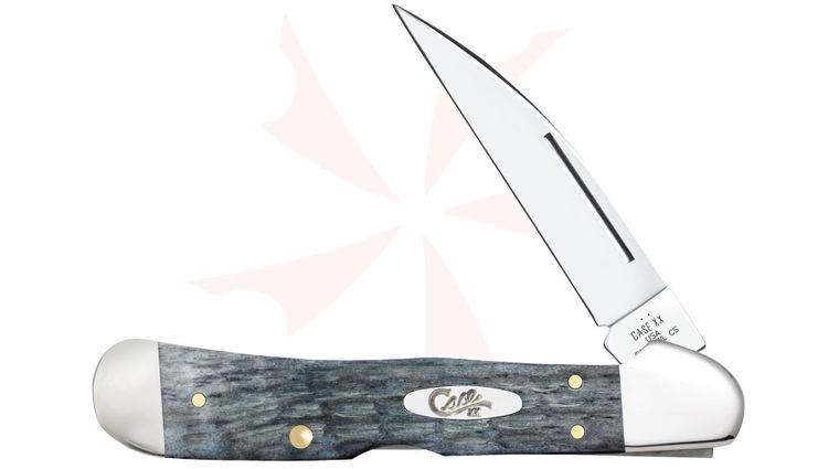 Case Pocket Worn Crandall Jig Gray Bone CopperLock Pocket Knife 4.25 inch Closed (61549WL CS)