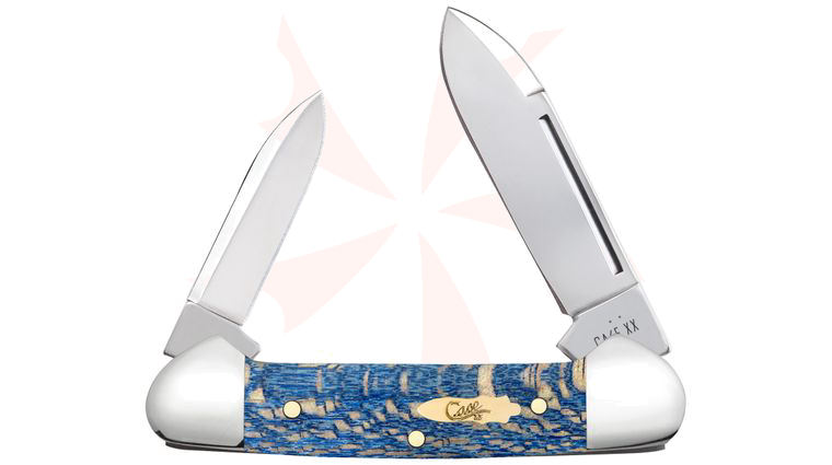 Case Smooth Blue Sycamore Wood Baby Butterbean Pocket Knife 2.75 inch Closed (72132 SS)