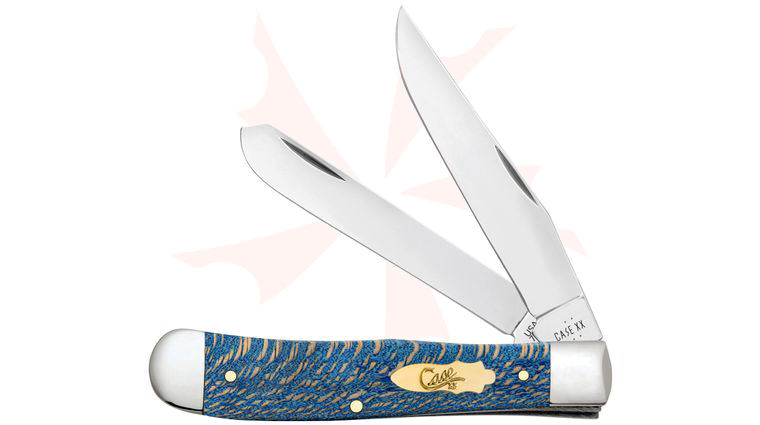 Case Smooth Blue Sycamore Wood Trapper Pocket Knife 4.13 inch Closed (7254 SS)
