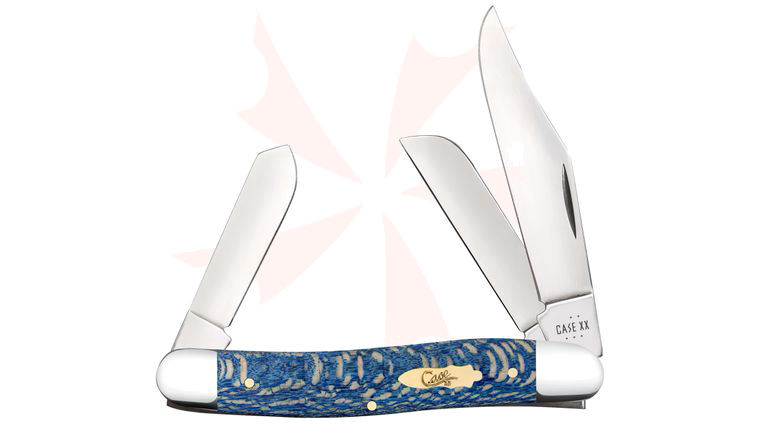 Case Smooth Blue Sycamore Wood Stockman Pocket Knife 3.88 inch Closed (7347 SS)