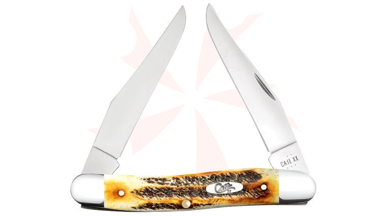 Case 6.5 Burnt Bone Stag Muskrat Pocket Knife 3.88 inch Closed (MUSKRAT SS) 