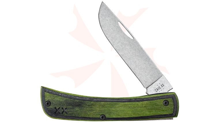 Case Crossroads XR Sodbuster Jr Smooth DymaLux Wood Green Hornet Pocket Knife 3.63 inch Closed (XR7137 S35VN)