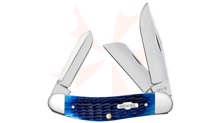 Case Tony Bose Rogers Corn Cob Jigged Blue Bone Sowbelly Pocket Knife 3.88 inch Closed (TB6339 SS)