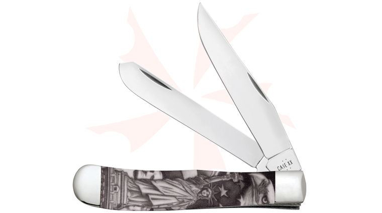 Case Patriotic Color Infusion  inchStatue of Liberty inch Trapper Pocket Knife 4.13 inch Closed (4254 SS)
