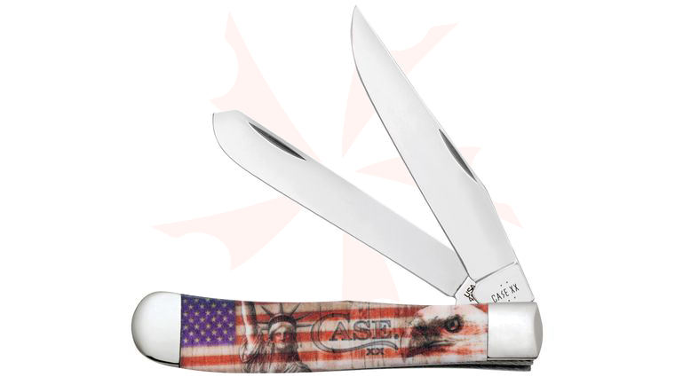 Case Patriotic Color Infusion Trapper Pocket Knife 4.13 inch Closed (4254 SS)