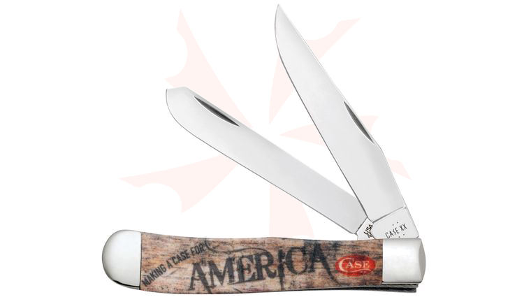 Case 2025 SHOT Show  inchMaking A Case For America inch Color Infusion Trapper Pocket Knife 4.13 inch Closed (4254 SS)