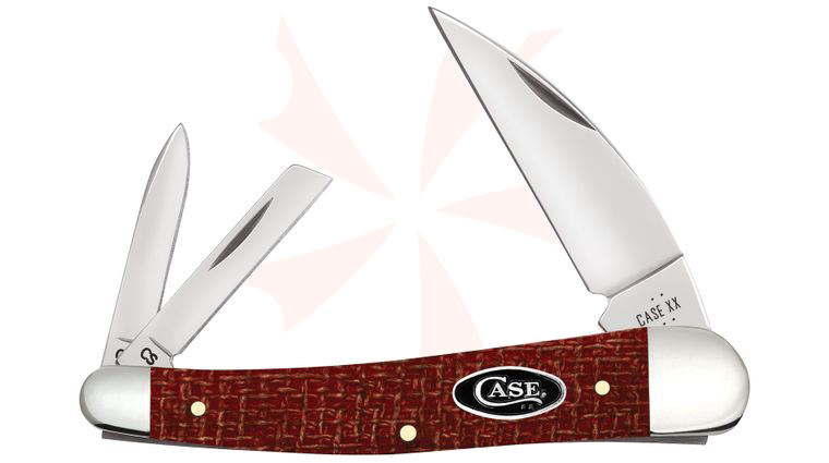 Case Dark Red Burlap Micarta Seahorse Whittler Pocket Knife 4 inch Closed (10355WH CS)