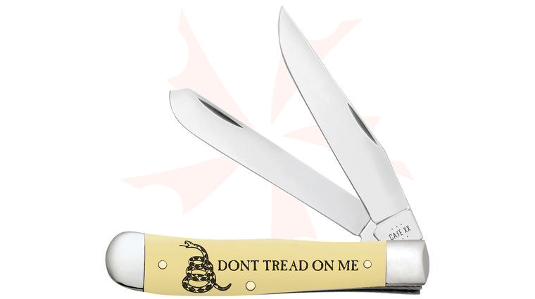 Case  inchDon't Tread on Me inch Embellished Yellow Synthetic Trapper 4.13 inch Closed (3254 SS)