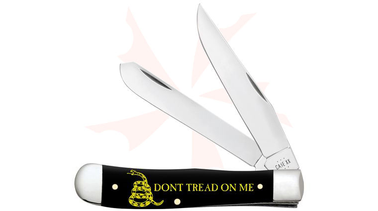 Case  inchDon't Tread on Me inch Smooth Black Synthetic Trapper 4.13 inch Closed (2254 SS)