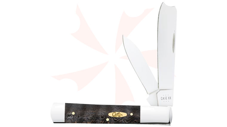Case Smooth Black Curly Oak Razor Pocket Knife 3.88