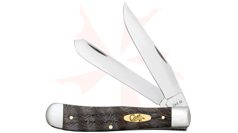 Case Smooth Black Curly Oak Trapper Pocket Knife 4.13 inch Closed (7254 SS)