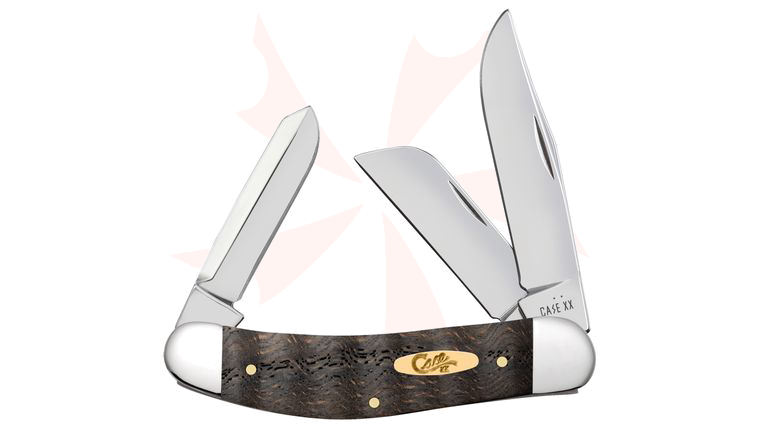 Case Smooth Black Curly Oak Sowbelly Pocket Knife 3.88 inch Closed (TB7339 SS)
