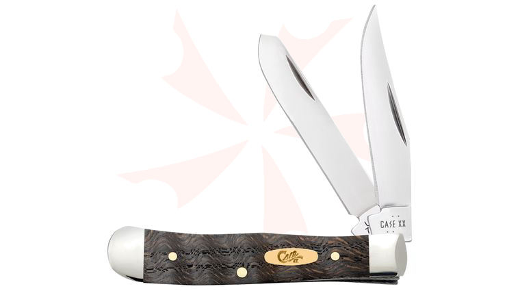 Case Smooth Black Curly Oak Tiny Trapper Pocket Knife 3.5 inch Closed (72154 SS)
