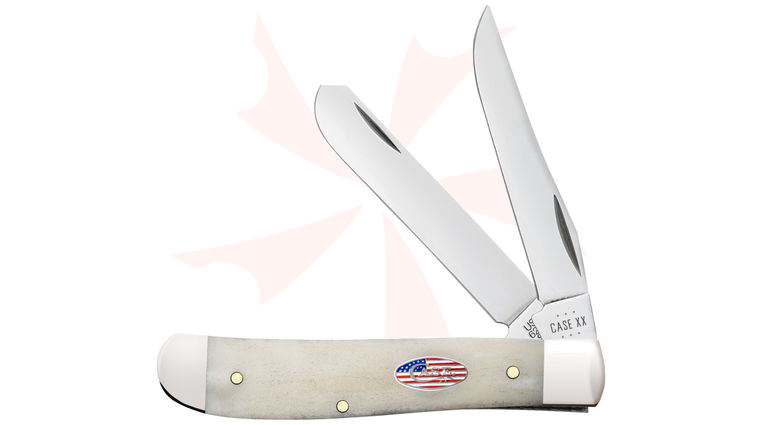 Case Smooth Natural Bone American CS Mini Trapper Pocket Knife 3.5 inch Closed (6207 CS)