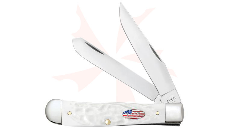 Case Rough Jigged White Synthetic Trapper Pocket Knife 4.13 inch Closed (6254 SS)