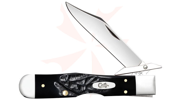 Case Rough Jig Black Synthetic Cheetah Cub Pocket Knife 3.5 inch Closed (611 1/2L SS)
