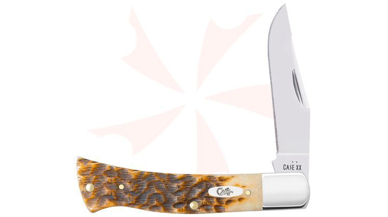 Case Peach Seed Jig Amber Bone Axe Handle Pocket Knife 3.86 inch Closed (BR61135 SS)