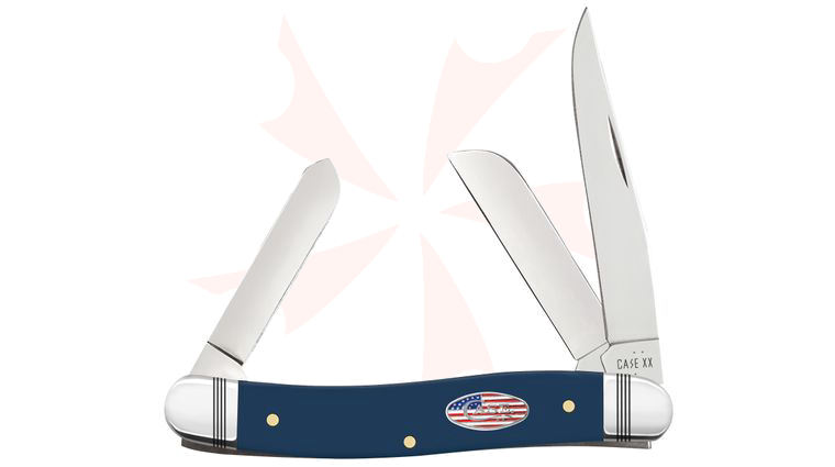 Case 2026 SHOT Show Exclusive American Smooth Navy Blue Synthetic Medium Stockman 3.63 inch Closed (4318 SS) w/ Cigar Gift Box