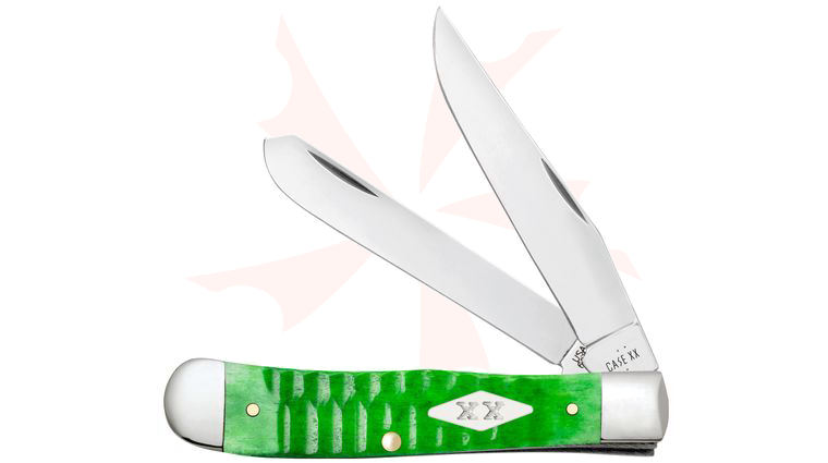 Case Gator Jig Bright Green Bone Trapper Pocket Knife 4.13 inch Closed (6254 SS)