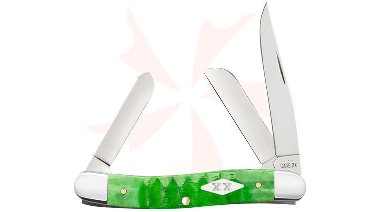 Case Gator Jig Bright Green Bone Medium Stockman Pocket Knife 3.63 inch Closed (6318 SS)