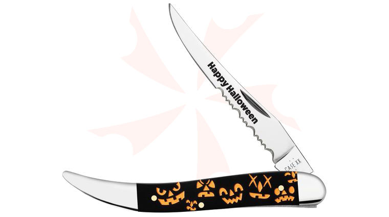 Case 2026 Smooth Halloween Black Synthetic Medium Texas Toothpick  4.25 inch Closed, Gift Tin (210094 SS)