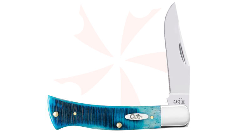 Case Sawcut Jigged Caribbean Blue Bone Axe Handle Pocket Knife 3.86 inch Closed (BR61135 SS)