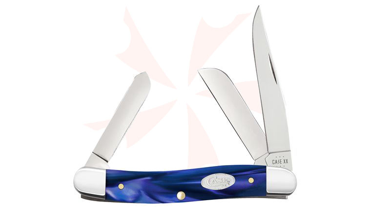Case Smooth Blue Pearl Kirinite Medium Stockman 3.63 inch Closed (10318 SS)