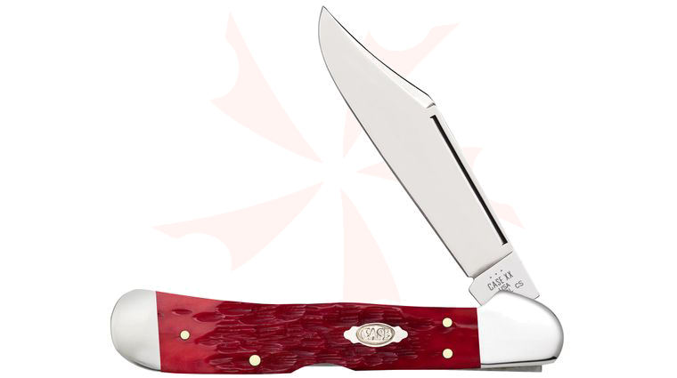 Case Peach Seed Jig Dark Red Bone CopperLock 4.25 inch Closed (61549L CS)