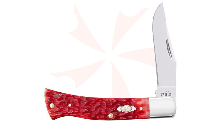 Case Peach Seed Jig Dark Red Bone Axe Handle Pocket Knife 3.86 inch Closed (BR61135 CS)
