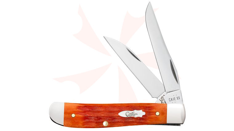 Case Crandall Jig Tequila Sunrise Bone Mini Trapper Pocket Knife 3.5 inch Closed (6207W SS)
