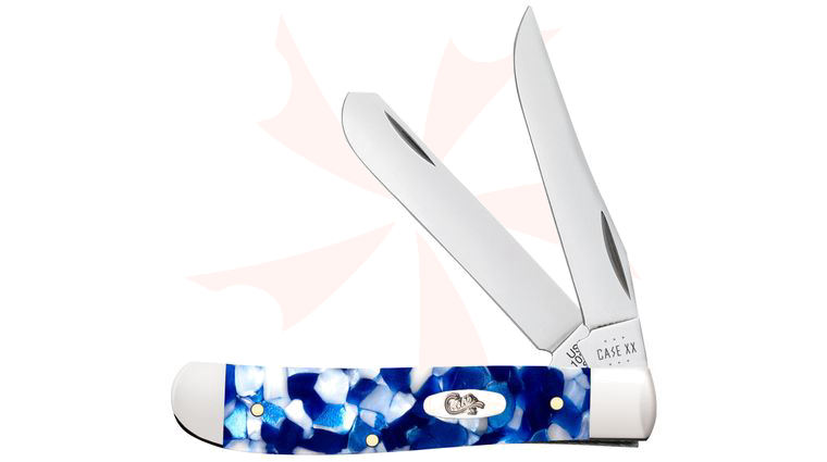 Case Smooth Blue Crackle Kirinite Mini Trapper Pocket Knife 3.5 inch Closed (10207 SS)