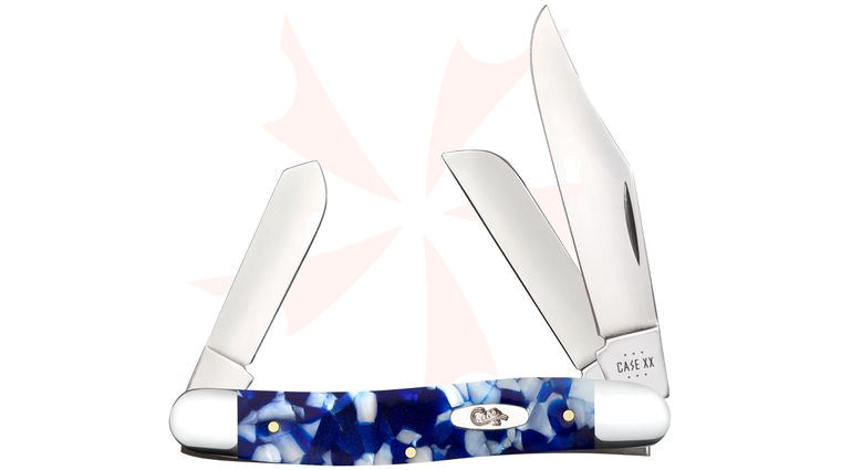 Case Smooth Blue Crackle Kirinite Stockman Pocket Knife 3.88 inch Closed (10347 SS)